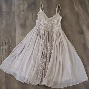 Lil by Anthropologie Lilac Tulle Dress with Embroidered Lace.